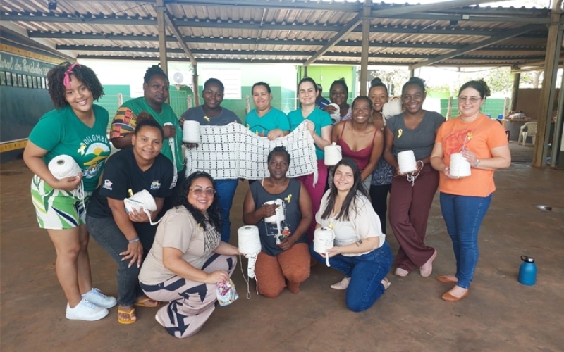 ​​​​​​​Oficina de Crochê promove aprendizado, criatividade e integração em Jaraguari e Furnas do Dionísio