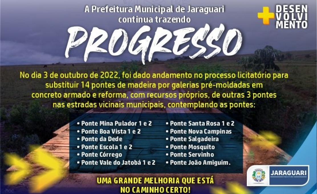 Reforma de Pontes nas Estradas Vicinais Municipais