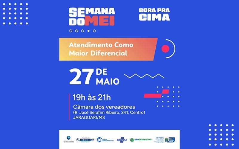 O Sebrae/MS, em parceria com a Sala do Empreendedor e a Prefeitura de Jaraguari, convida você para participar do curso A