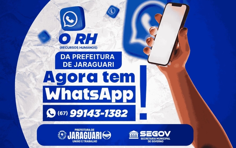 RH da Prefeitura de Jaraguari agora atende pelo WhatsApp