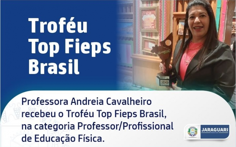 Profª Andreia Cavalheiro recebe o Troféu Top Fieps Brasil